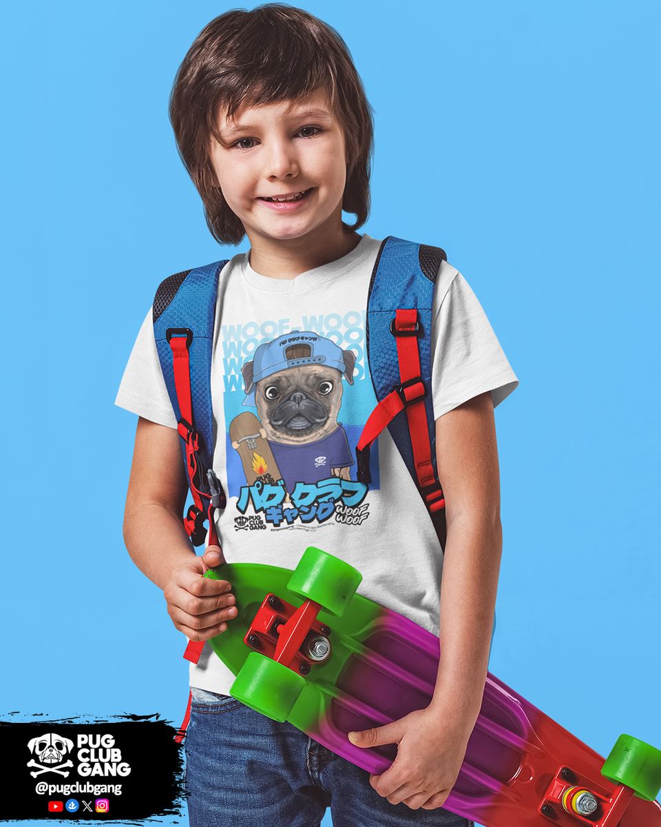 Nome do produto: Camiseta Infantil Pug Skate