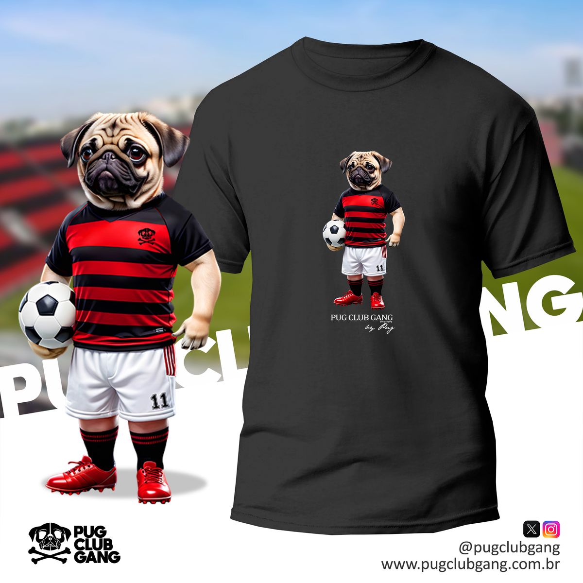 Nome do produto: Camiseta Pug - Pug Jogador