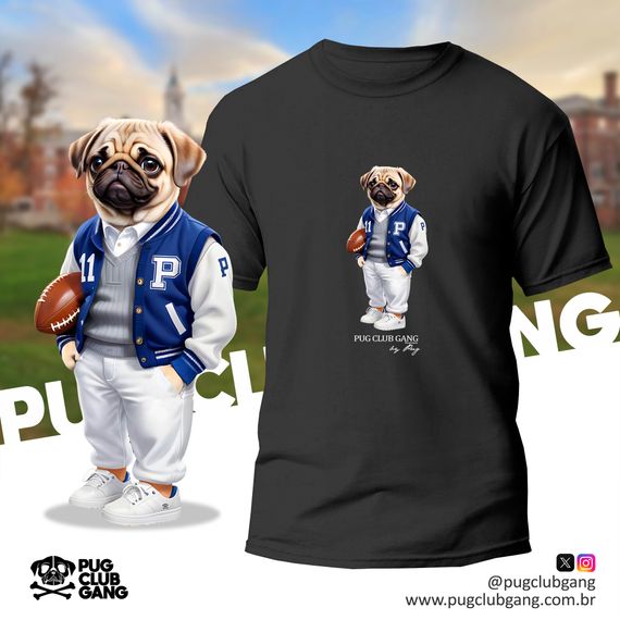 Camiseta Pug - Universidade Pug