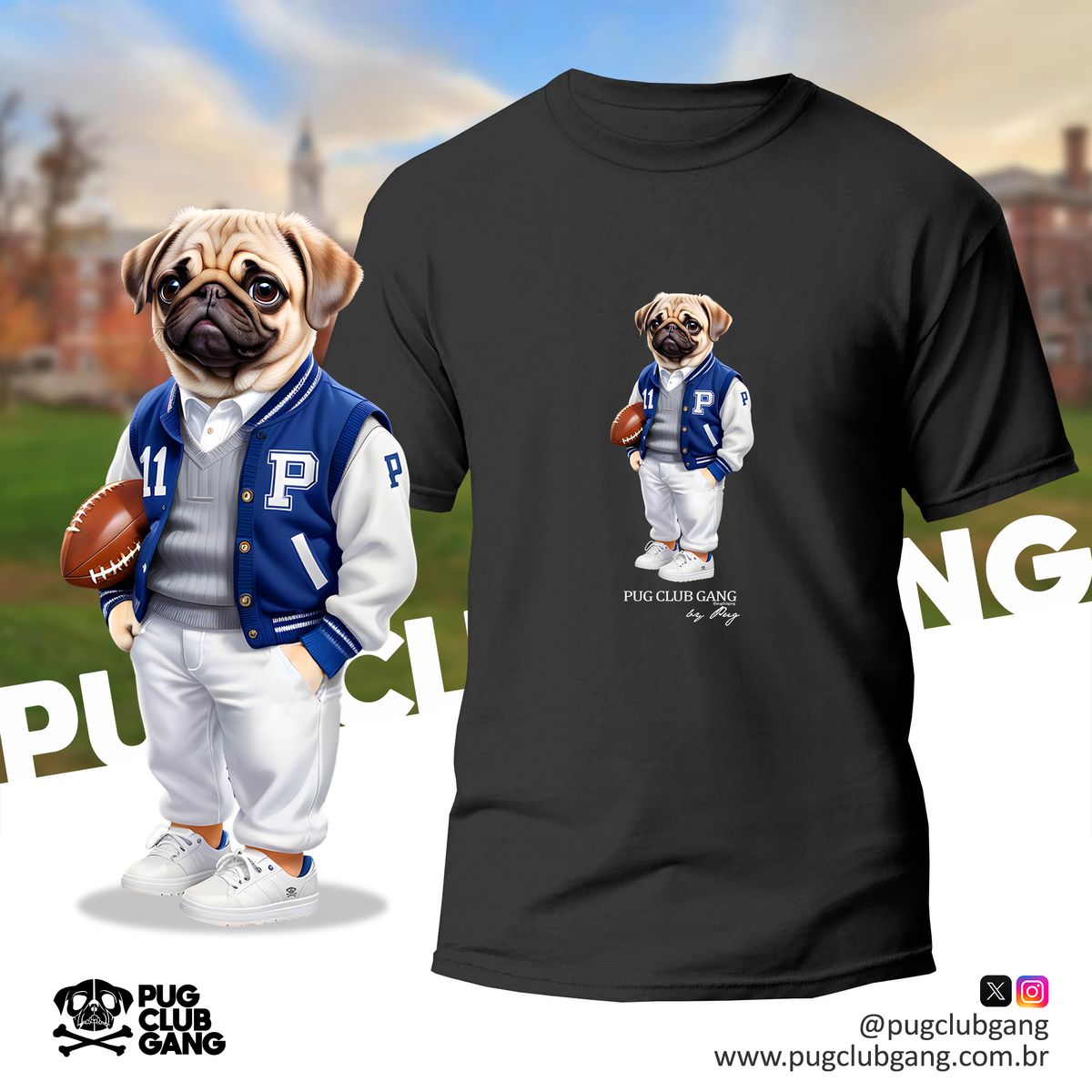 Nome do produto: Camiseta Pug - Universidade Pug