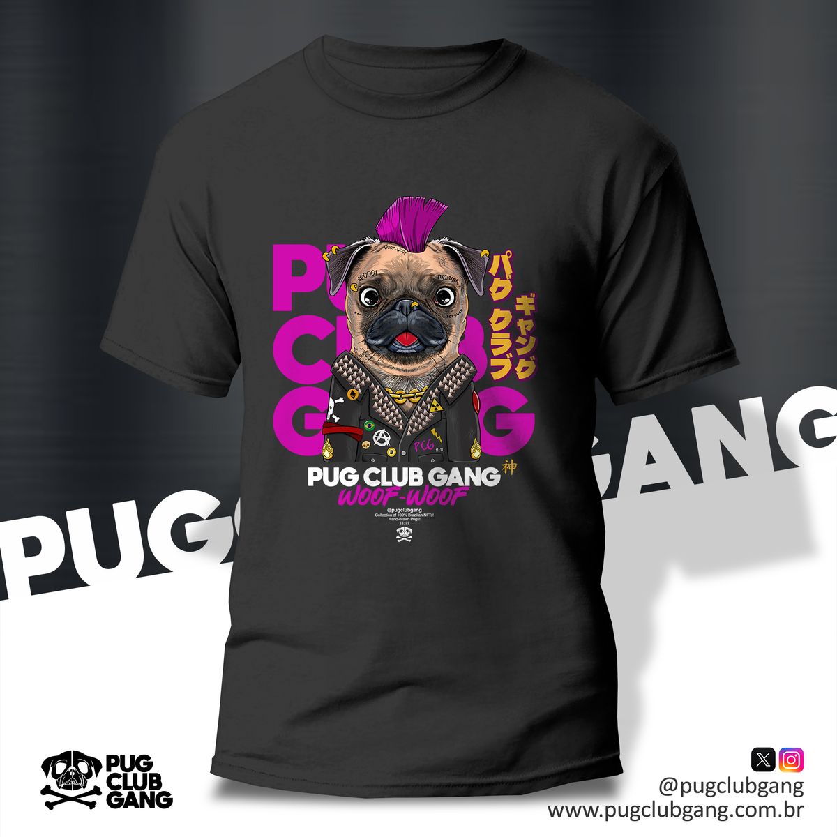 Nome do produto: Camiseta Pug Punk
