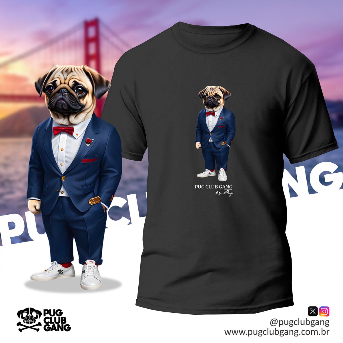 Nome do produto: Camiseta Pug - Pug Terno