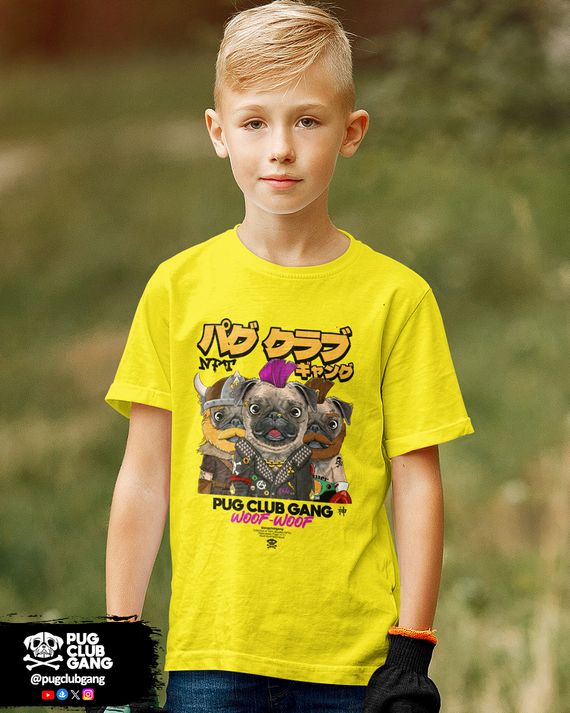Camiseta Infantil Pug Club Gang 
