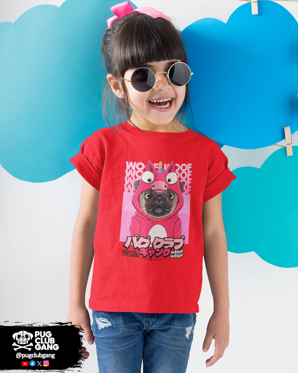 Nome do produto: Camiseta Infantil Pug Unicónio