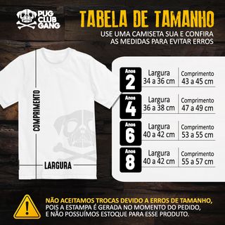 Nome do produtoCamiseta Infantil Pug Skate