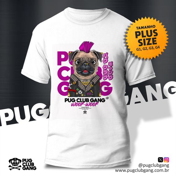 Camiseta Pug Punk - Plus Size