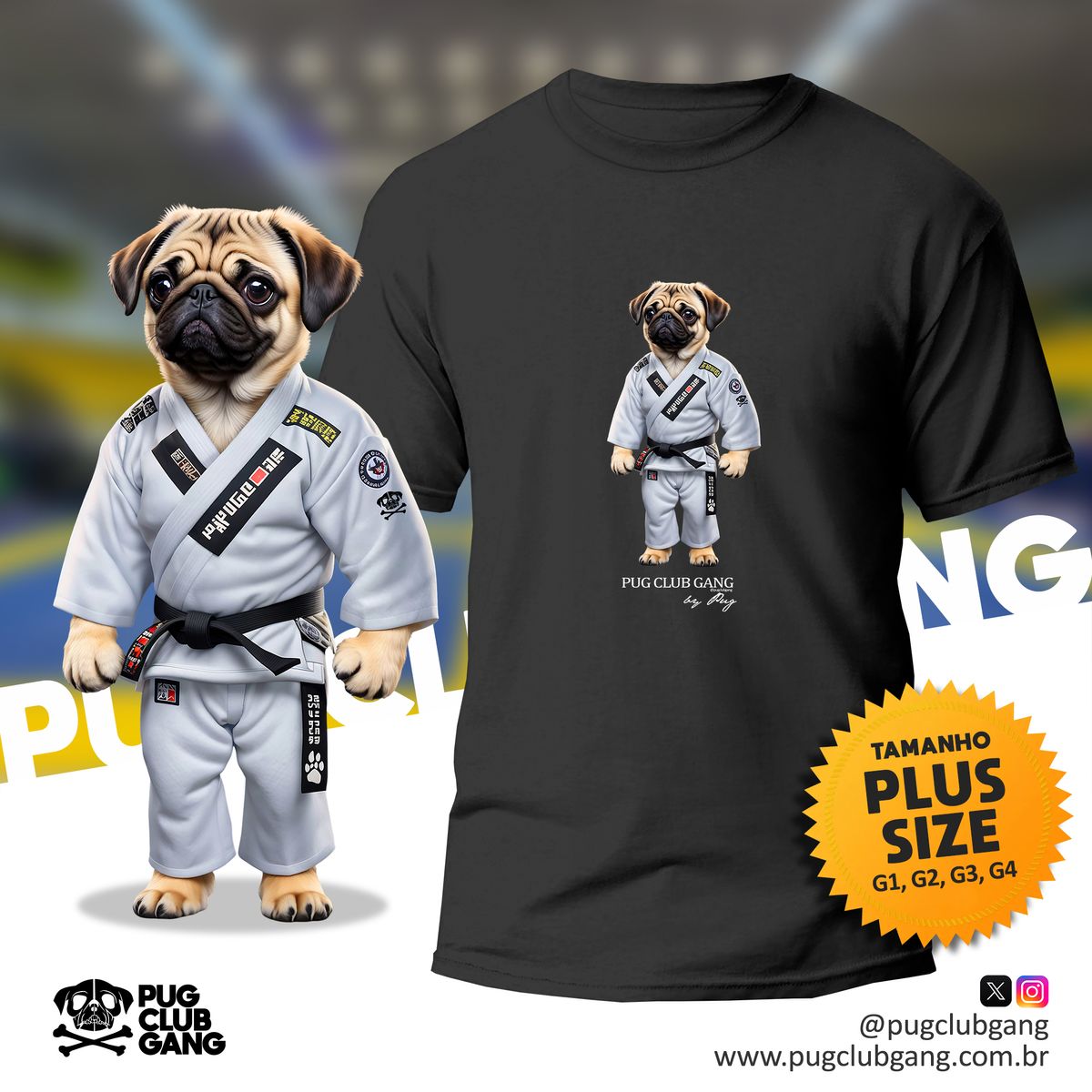 Nome do produto: Camiseta Pug - Pug Kimono - Plus Size