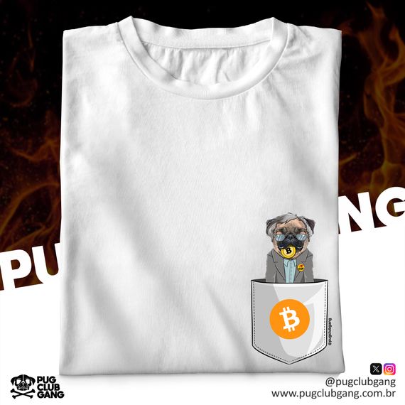 Camiseta Pug Bitcoin - Bolso Fake
