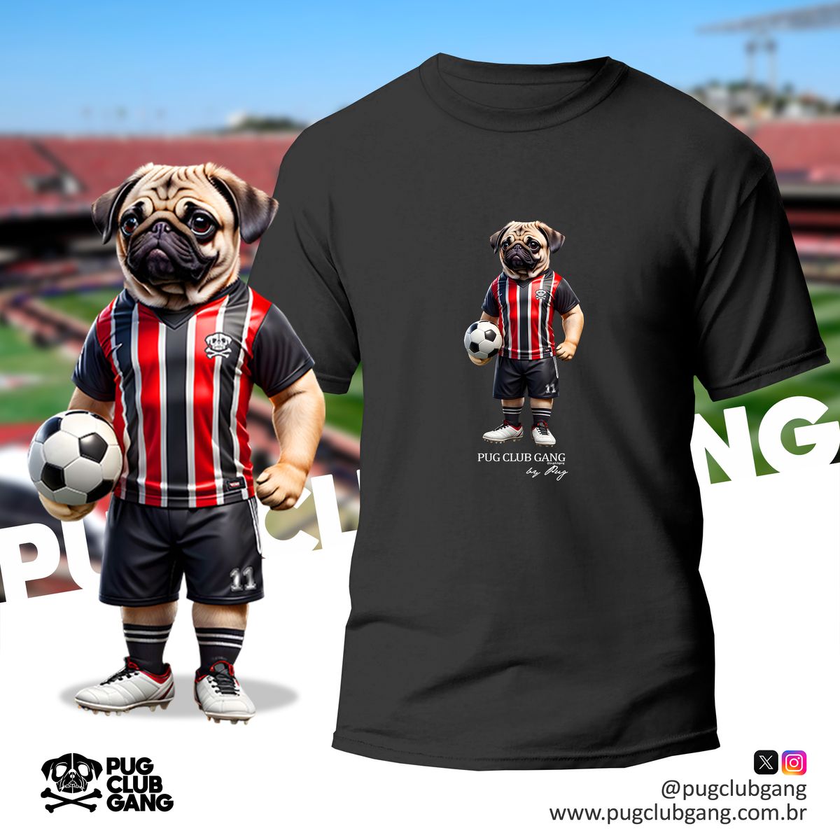 Nome do produto: Camiseta Pug - Pug Jogador