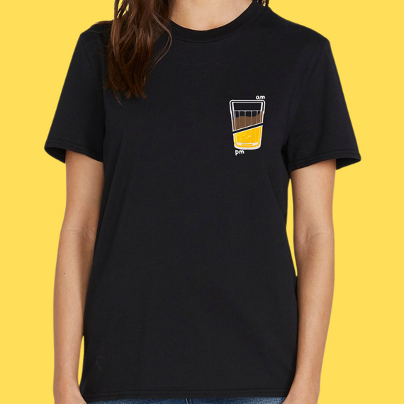 Camiseta meio café meio cerveja