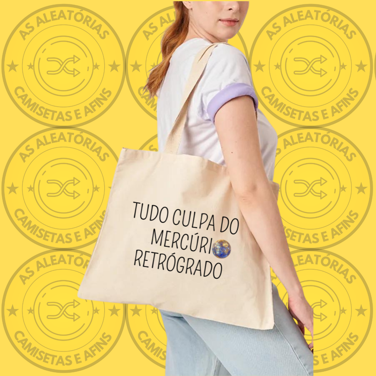 Nome do produto: Ecobag Tudo culpa de Mercúrio Retrógrado