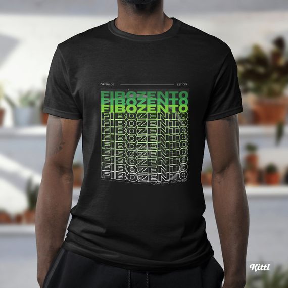 Camiseta Fibozento - Preta / Estampa colorida