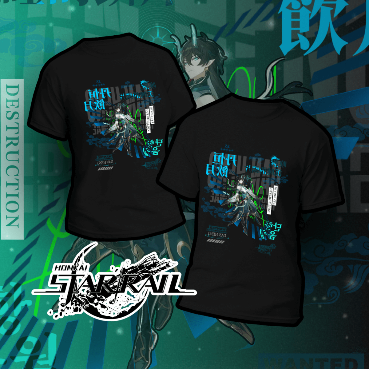 Nome do produto: Camiseta Honkai Star Rail - Dan Heng Dark Colors