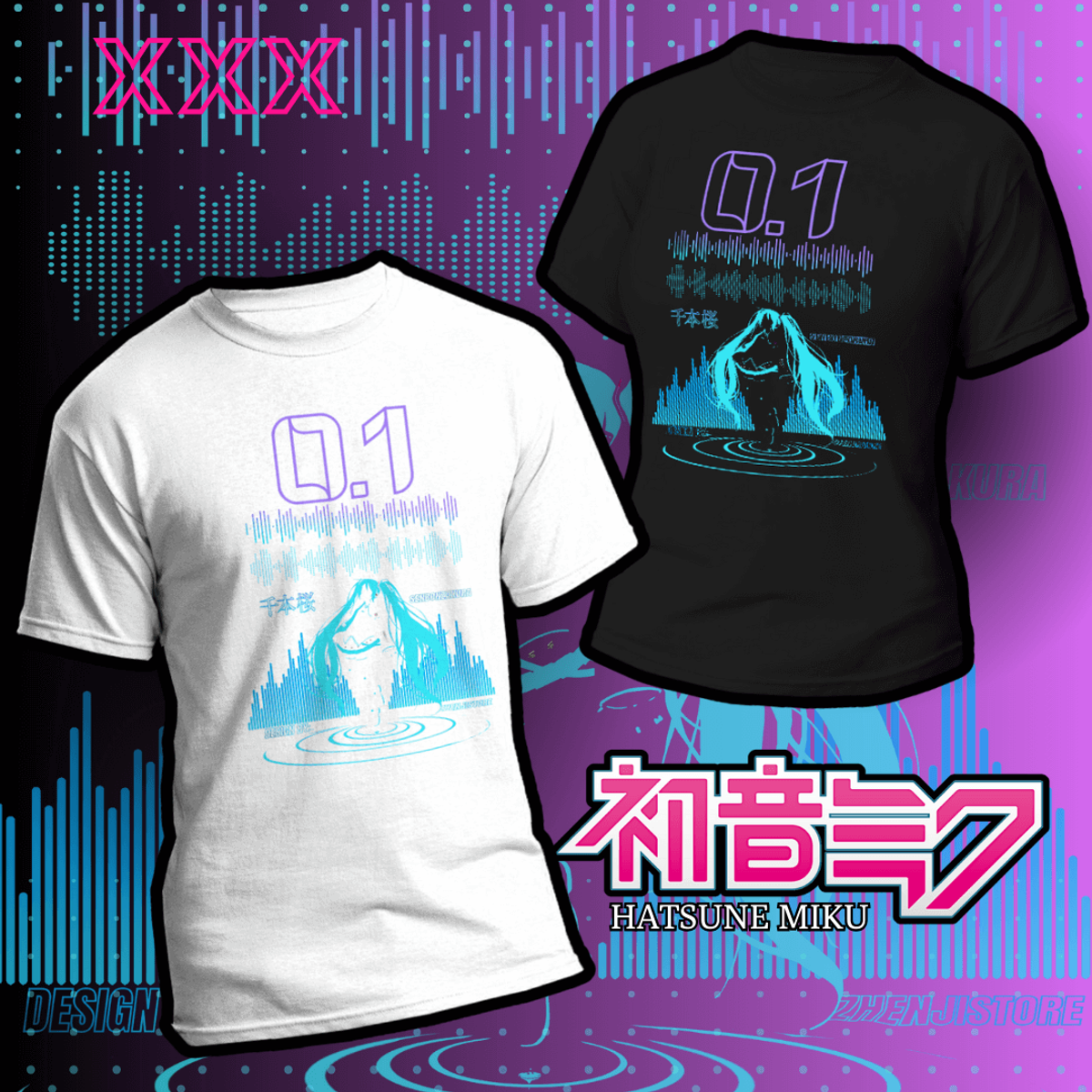 Nome do produto:  Camiseta Hatsune Miku 01