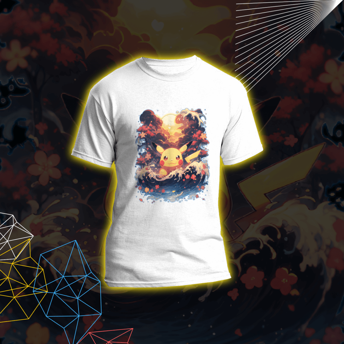 Nome do produto: Camiseta Pokemon - Pikachu Estilo Ghibli