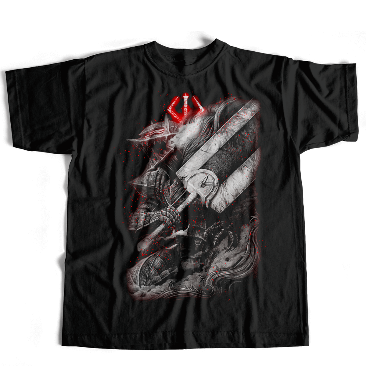 Nome do produto:  Camiseta Berserk - Guts Forma Berserk Preto Feito a mão