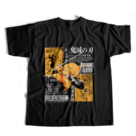  Camiseta Kimetsu no Yaiba - Zenitsu dark colors