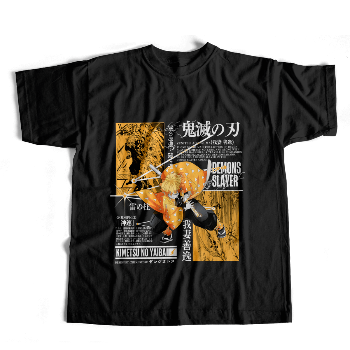 Nome do produto: *NOVO* Camiseta Kimetsu no Yaiba - Zenitsu dark colors