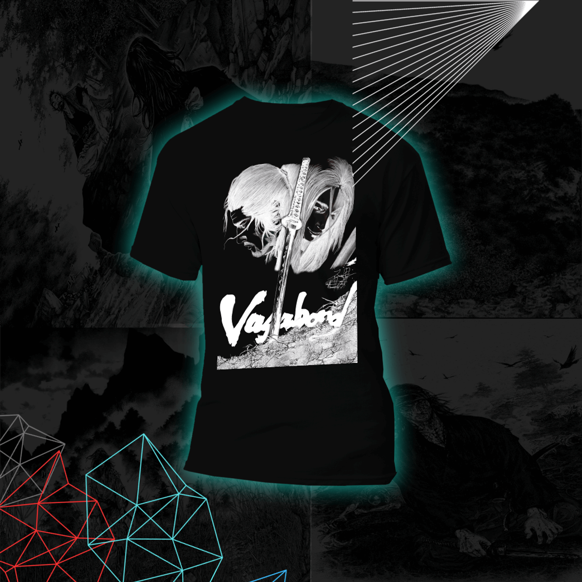 Nome do produto: Camiseta Vagabond, T-Shirt Vagabond feito a mão - Preto