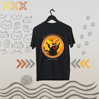 Camiseta Neko Pew Pew Cores Escuras