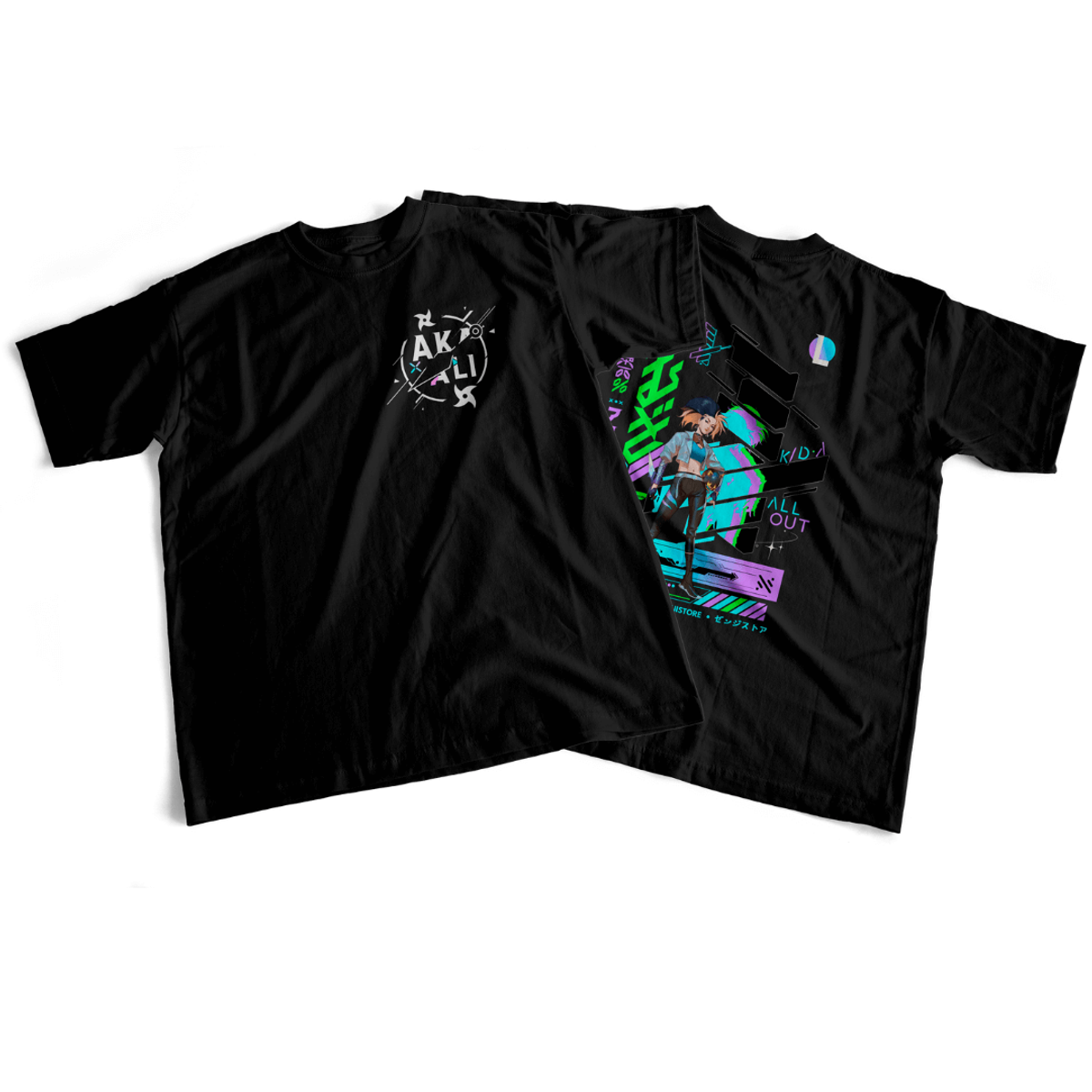 Nome do produto: *NOVO* Camiseta estampa dupla LOL - Akali dark colors