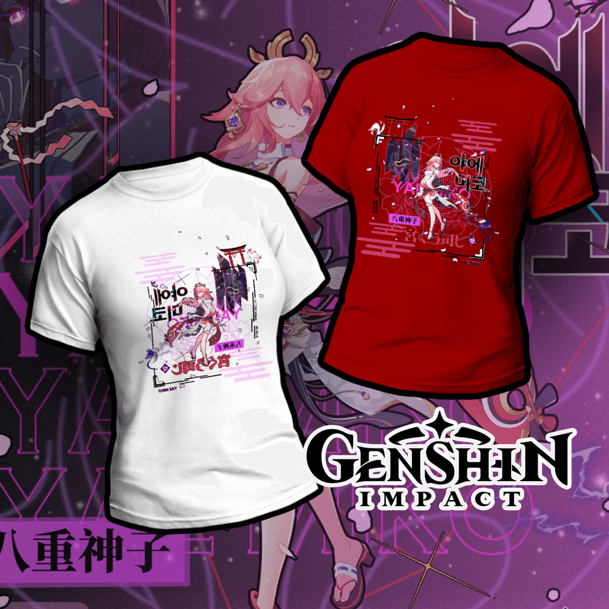 Nome do produto: *NOVO* Camiseta Genshin Impact - Yae Miko