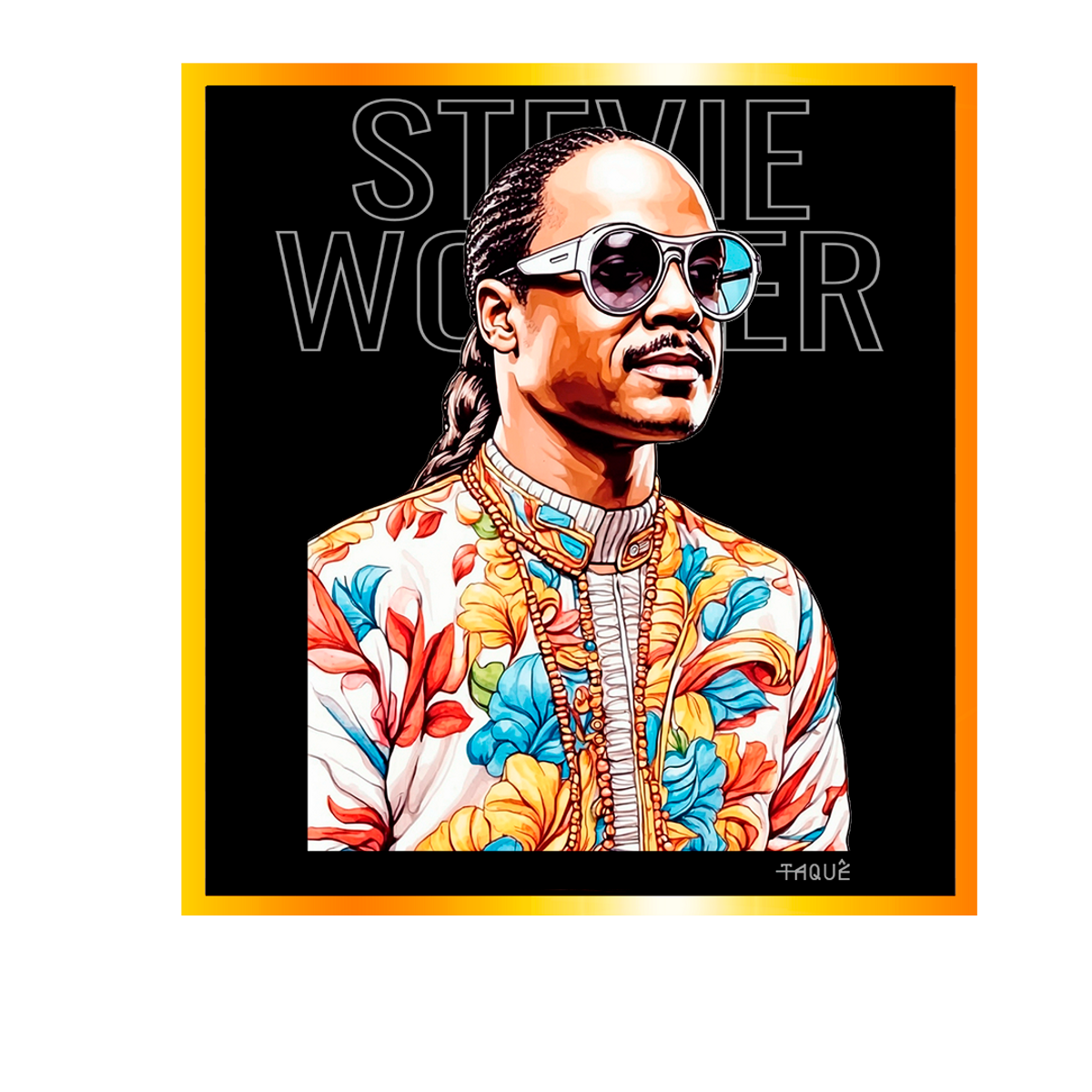 Nome do produto: Camiseta Taquê Lendas - Stevie Wonder