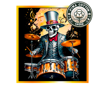 Camiseta Skull Drummer Pima
