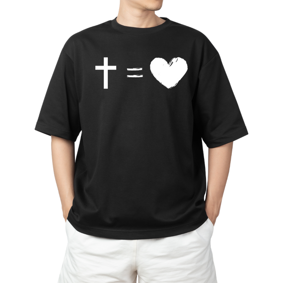 Camiseta Frases - CRUZ = AMOR - Plus Size