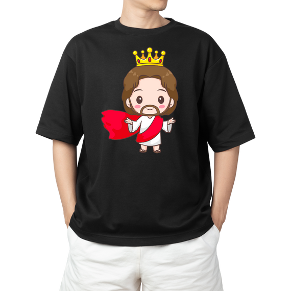 Camiseta Ilustração - Rei Jesus - Plus Size