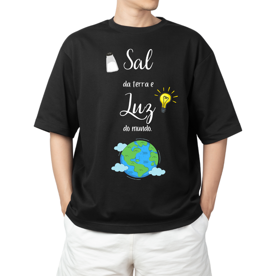 Camiseta Frases - Sal e Luz - Plus Size