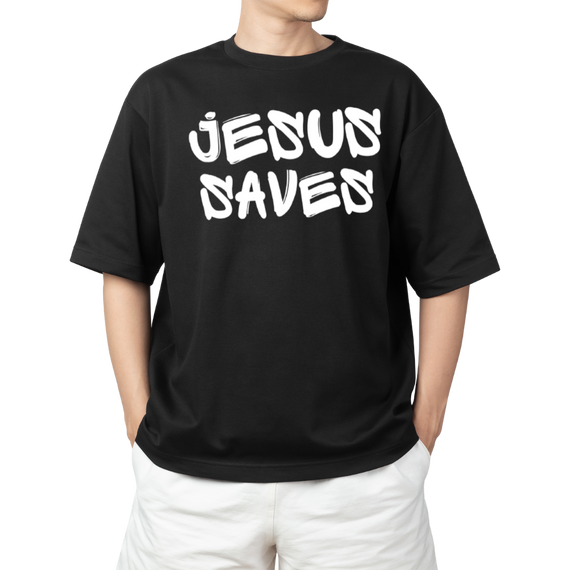 Camiseta Frases - Jesus Saves - Plus Size