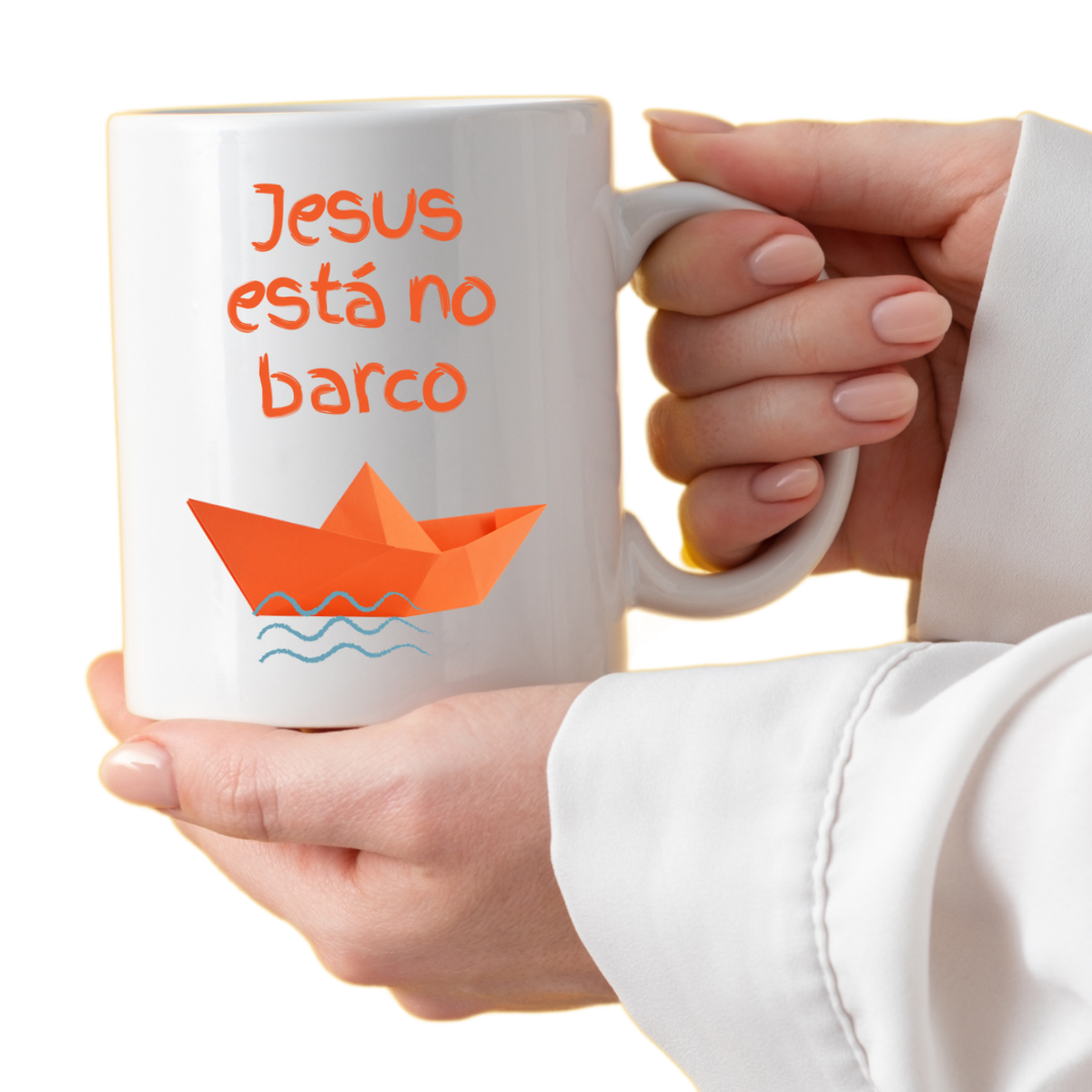 Nome do produto: Caneca Frases - Jesus Está no Barco