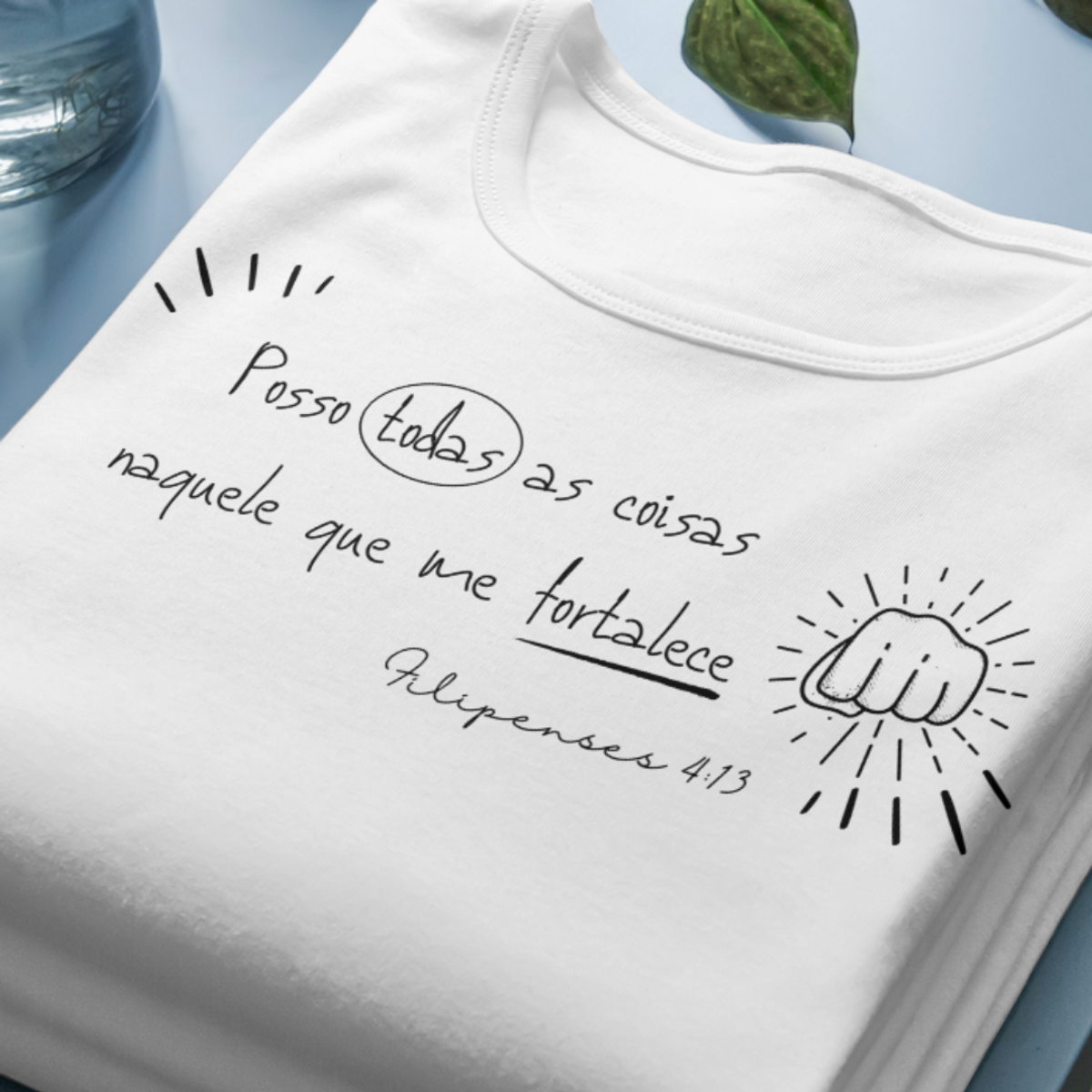 Nome do produto: Camiseta Versículo - Filipenses 4:13 - Posso todas as coisas - Estampa Preta