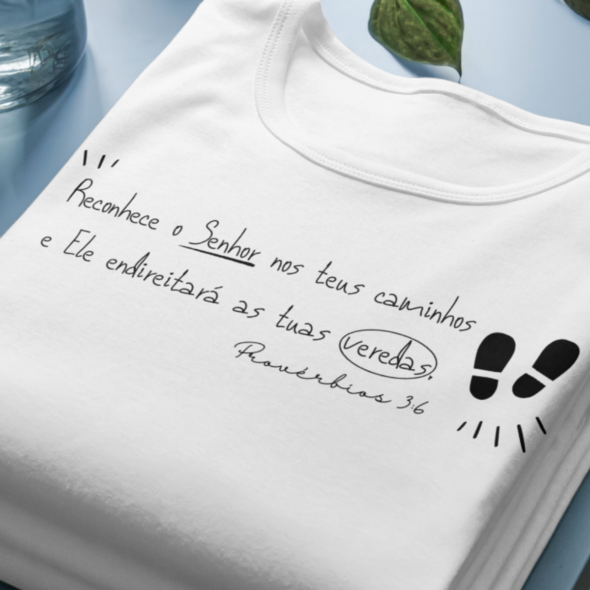 Nome do produto: Camiseta Versículo - Provérbios 3:6 - Caminhos do Senhor - Estampa Preta