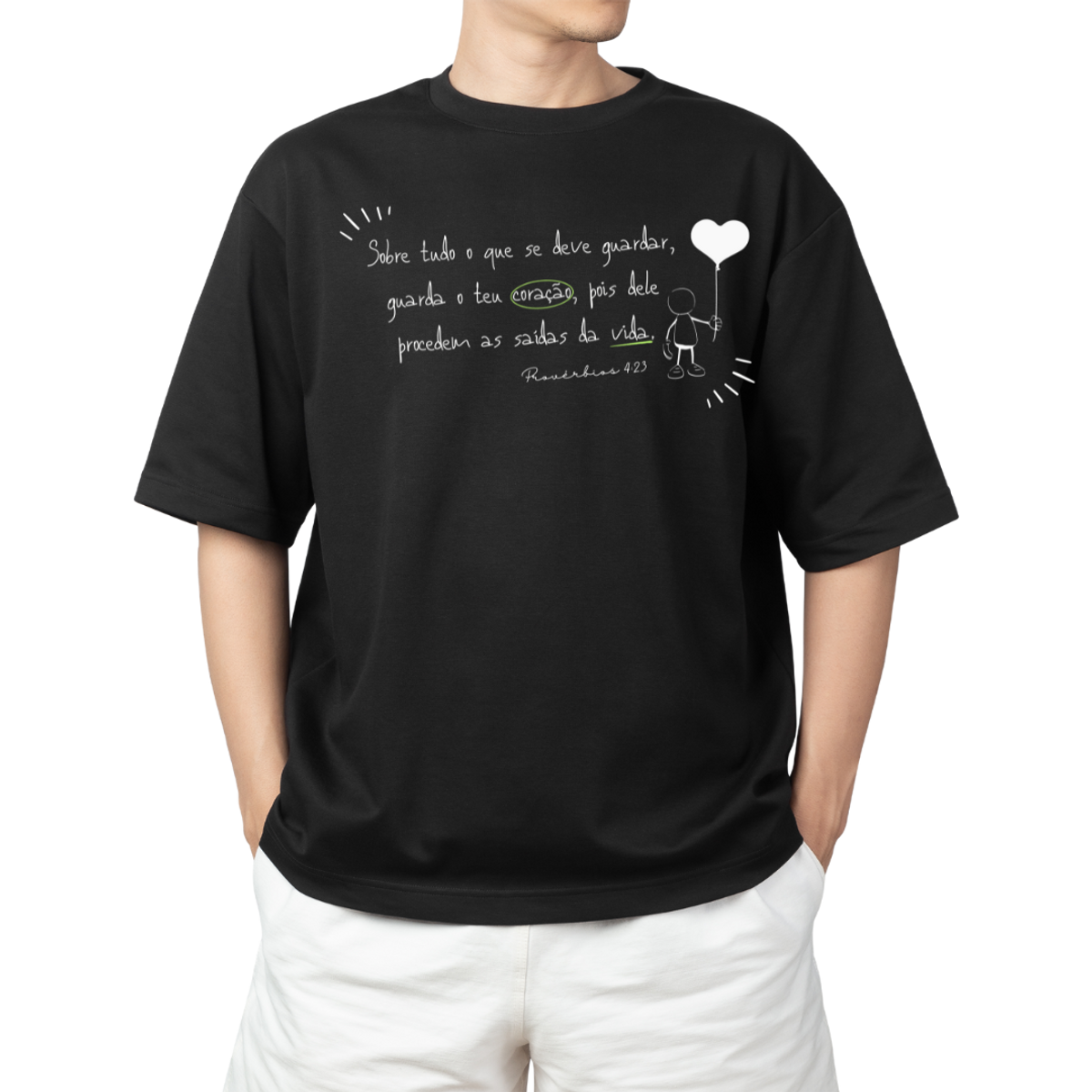 Nome do produto: Camiseta Versículo - Provérbios 4:23 - Guarda o Coração - Plus Size