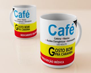 Caneca magica Frases engraçadas Remedio(Cafeina)