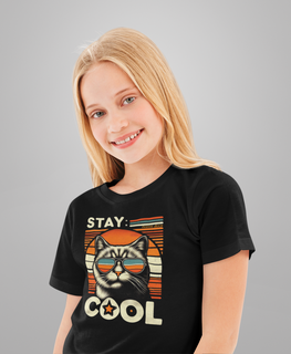 CAMISETA QUALITY INFANTIL CAT, STAY COOL-10 A 14 ANOS