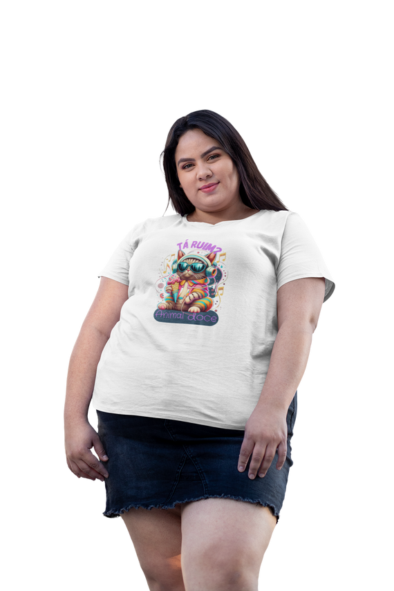 CAMISETA T-SHIRT PLUS SIZE CAT, TA RUIM