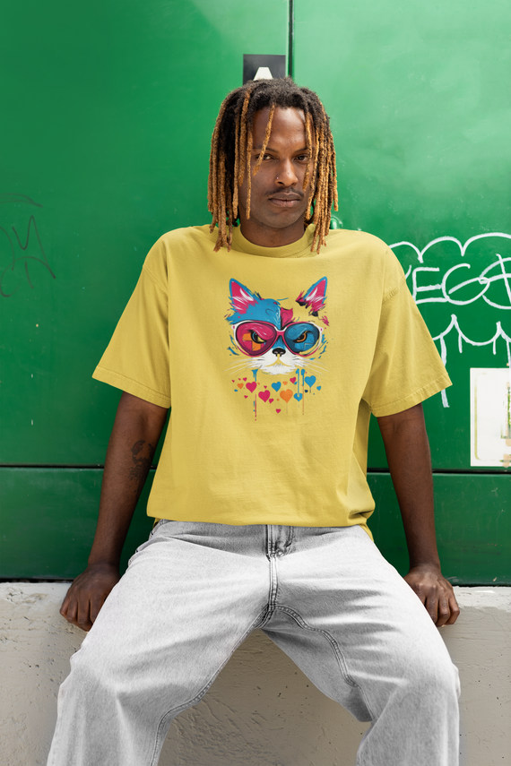 CAMISETA T-SHIRT ESTONADA, CAT LOVER