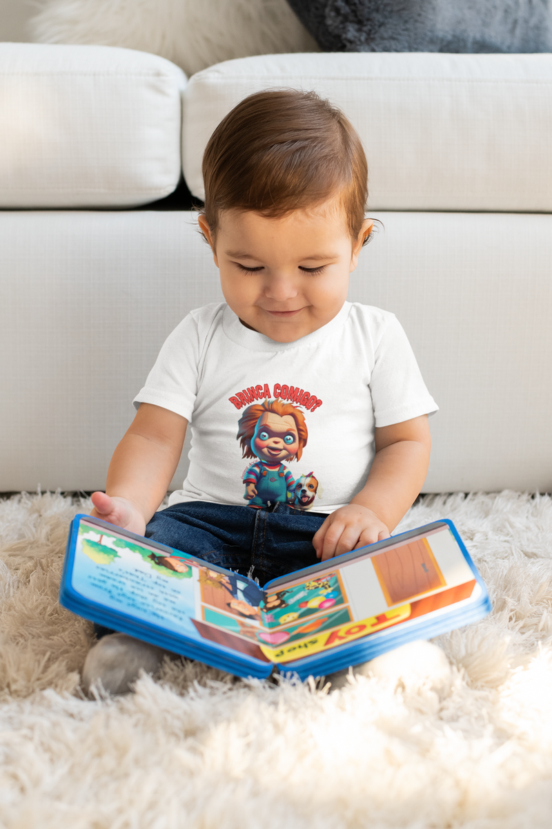 Nome do produto: CAMISETA INFANTIL CLASSIC DOG, CHUCKY BE KIND BRINCA COMIGO-2 A 14 ANOS