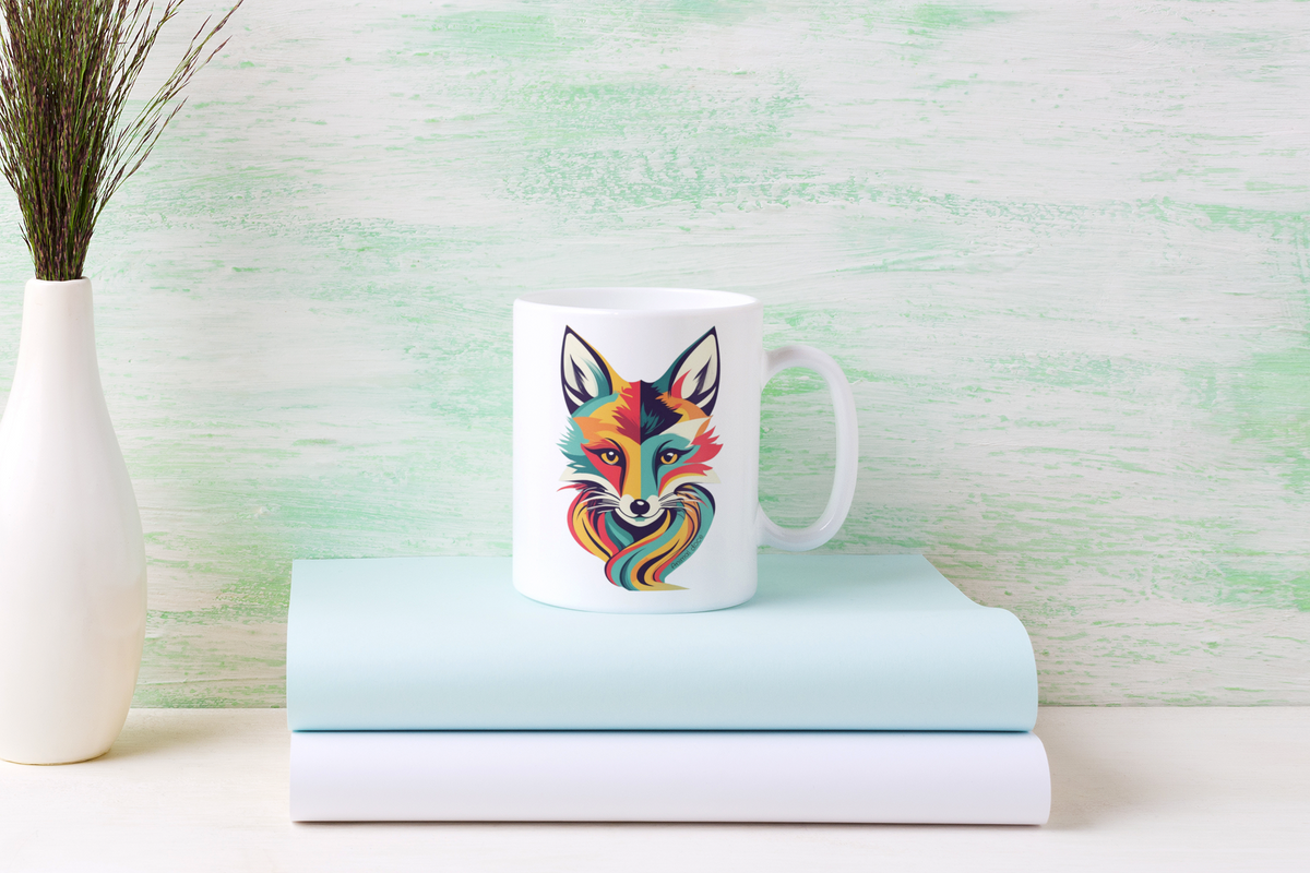 Nome do produto:  CANECA PERSONALIZADA CRIATIVA EM CERÂMICA, 325ML C/02 LADOS COLOR FOX