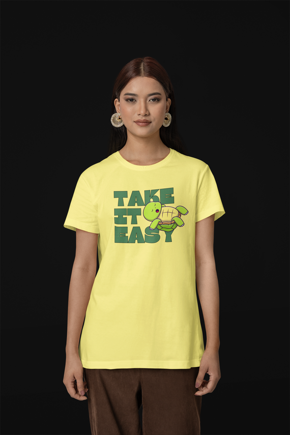 CAMISETA T-SHIRT ESTONADA, TAKE IT EASY