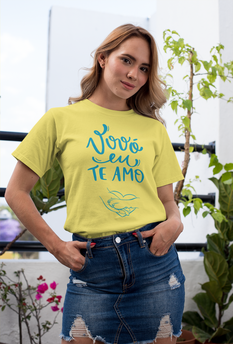 Nome do produto: CAMISETA T-SHIRT ESTONADA, PET VOVÓ EU TE AMO