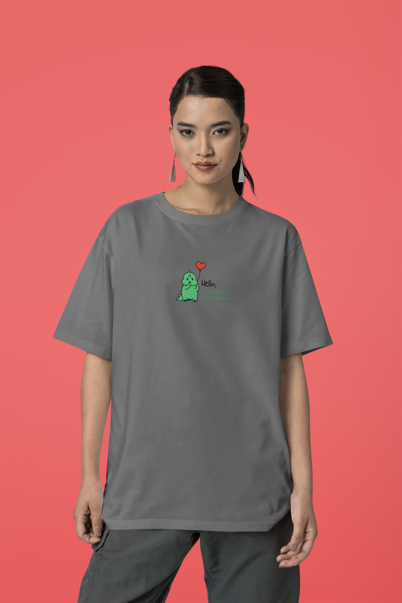 Nome do produto: CAMISETA T-SHIRT ESTONADA MINIMALISTA, HELLO