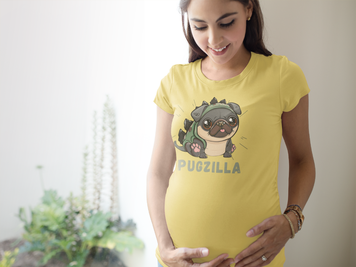 Nome do produto: CAMISETA BABY LONG ESTONADA, PUGZILLA