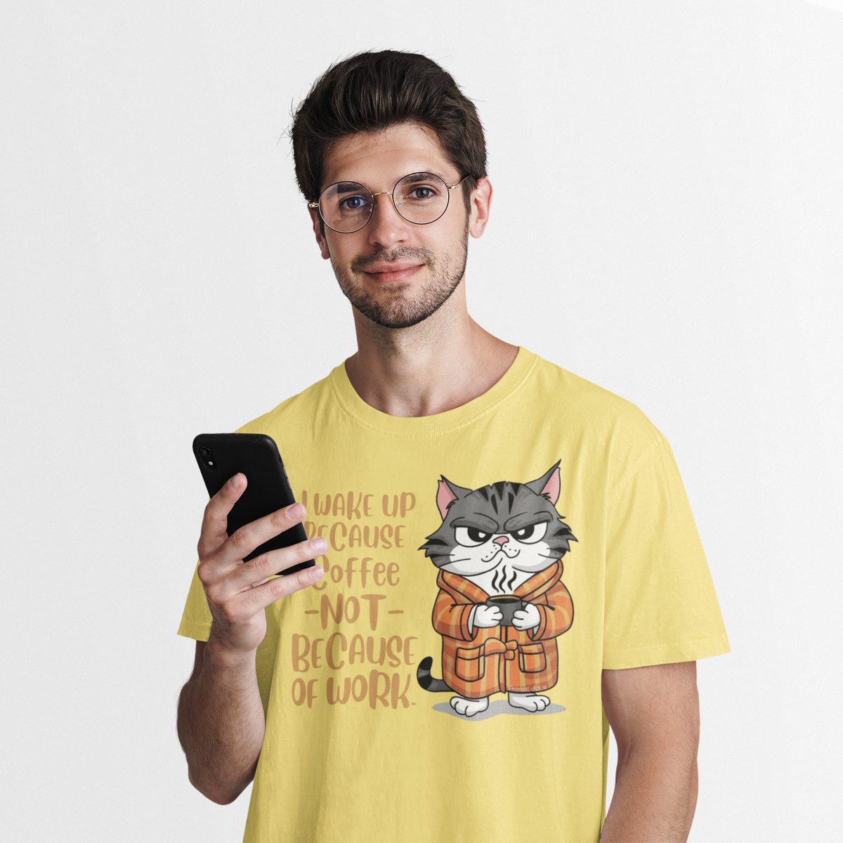 Nome do produto: CAMISETA T-SHIRT ESTONADA, CAT COFFEE