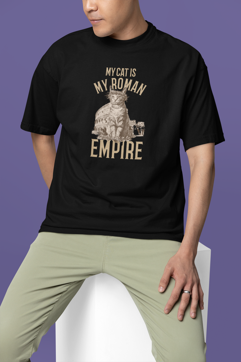 Nome do produto: CAMISETA T-SHIRT PIMA, MY CAT IS MY ROMAN