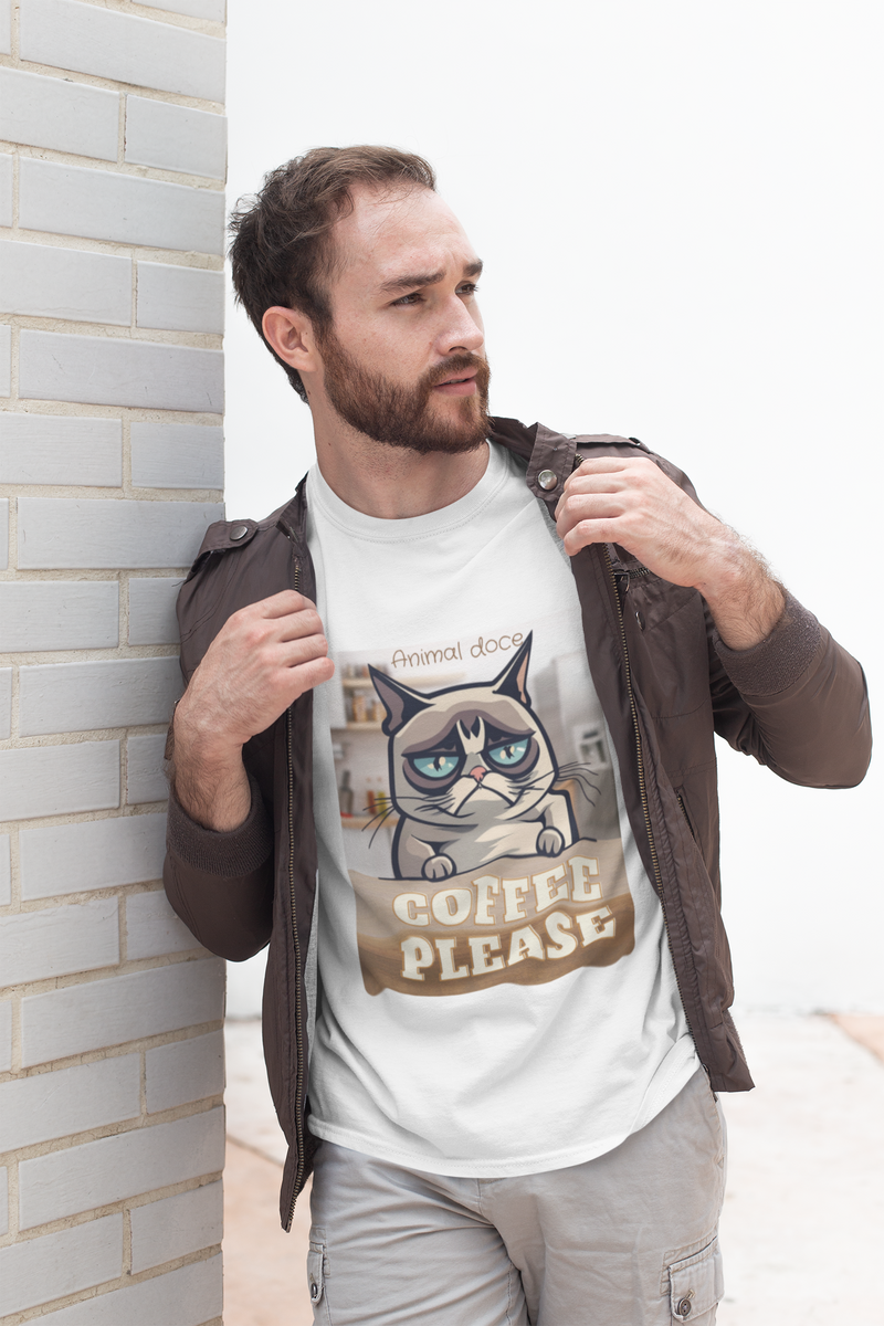 Nome do produto: CAMISETA T-SHIRT PRIME CAT, COFFEE PLEASE