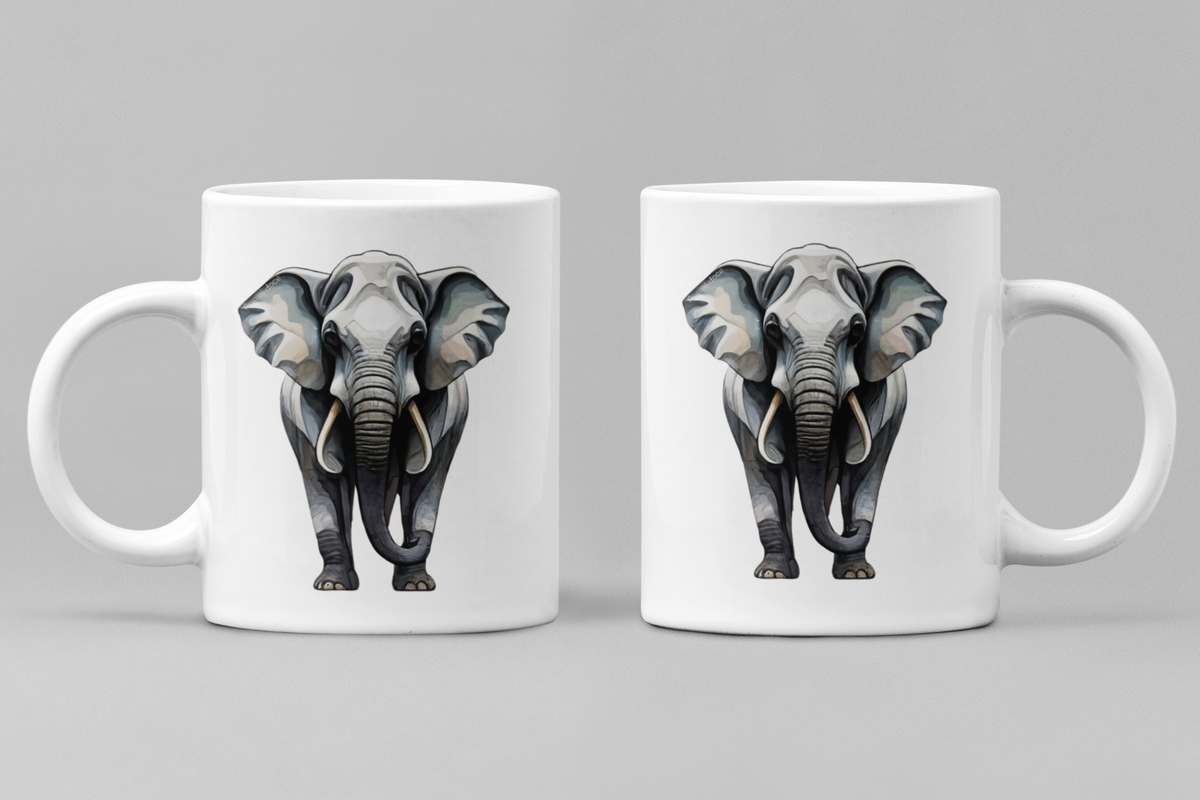 Nome do produto: CANECA PERSONALIZADA CRIATIVA EM CERÂMICA, 320ML C/02 LADOS, ELEPHANT